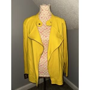 Lauren Ralph Lauren Yellow Moto Sweater Jacket size 2X